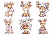 Funny Christmas Reindeer Clipart, an Illustration by Daily.Designs (Thumbnail 3 of 5)