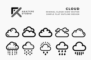 Cloud Icon Vector, an Icon by Akatype Studio