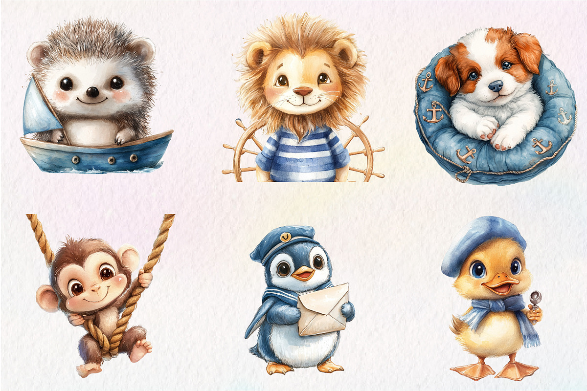 Nautical Clipart, Baby Sailor Clipar, an Illustration by CreationArt (Photo 8 of 9)