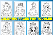 Cute Princess Coloring Pages for Kid, a Stationery Template by Design Station (Thumbnail 6 of 6)