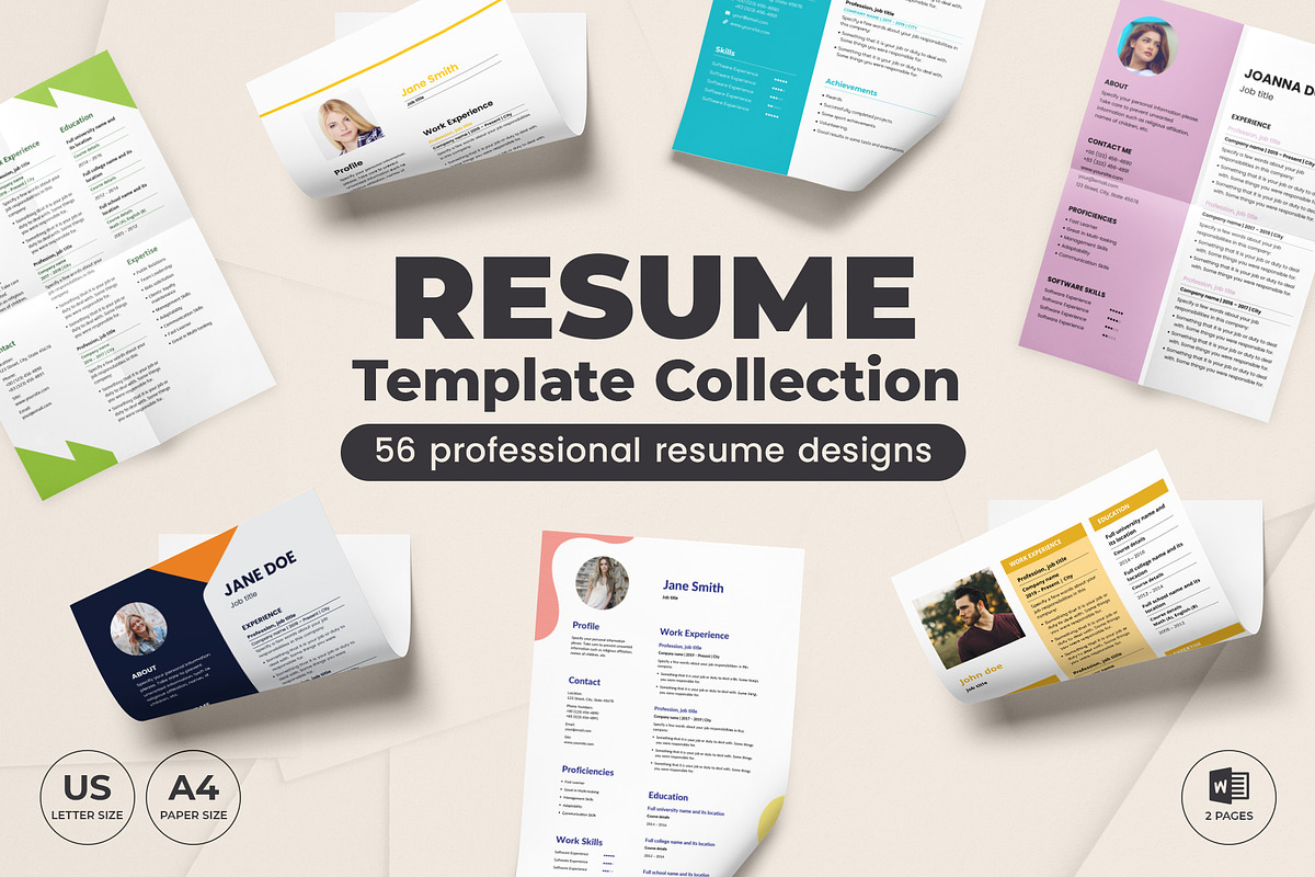 Resume Template Word CV Bundle, a Resume Template by TemplatesNow! (Photo 8 of 9)