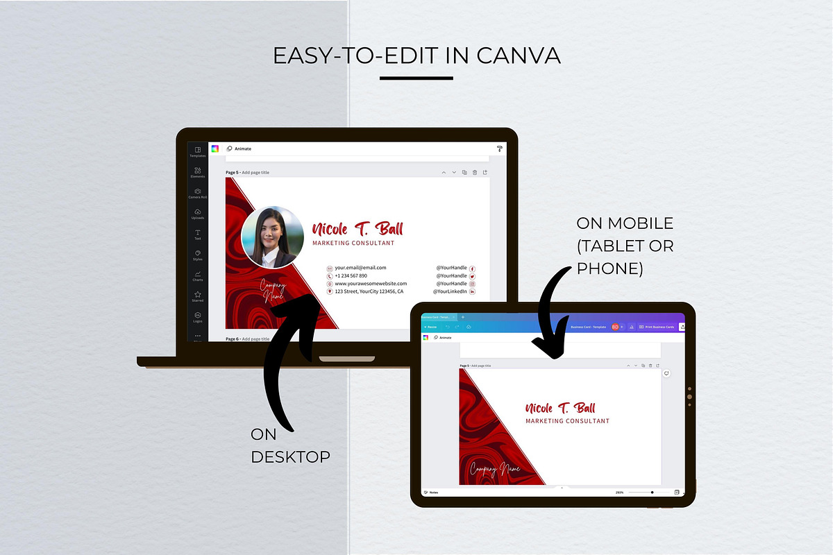 Business Card Canva Template, a Business Card Template by B2 Studio (Photo 6 of 11)