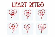 Heart Retro| Symbols Fonts, a Symbol Font by Sirinart (Thumbnail 4 of 6)