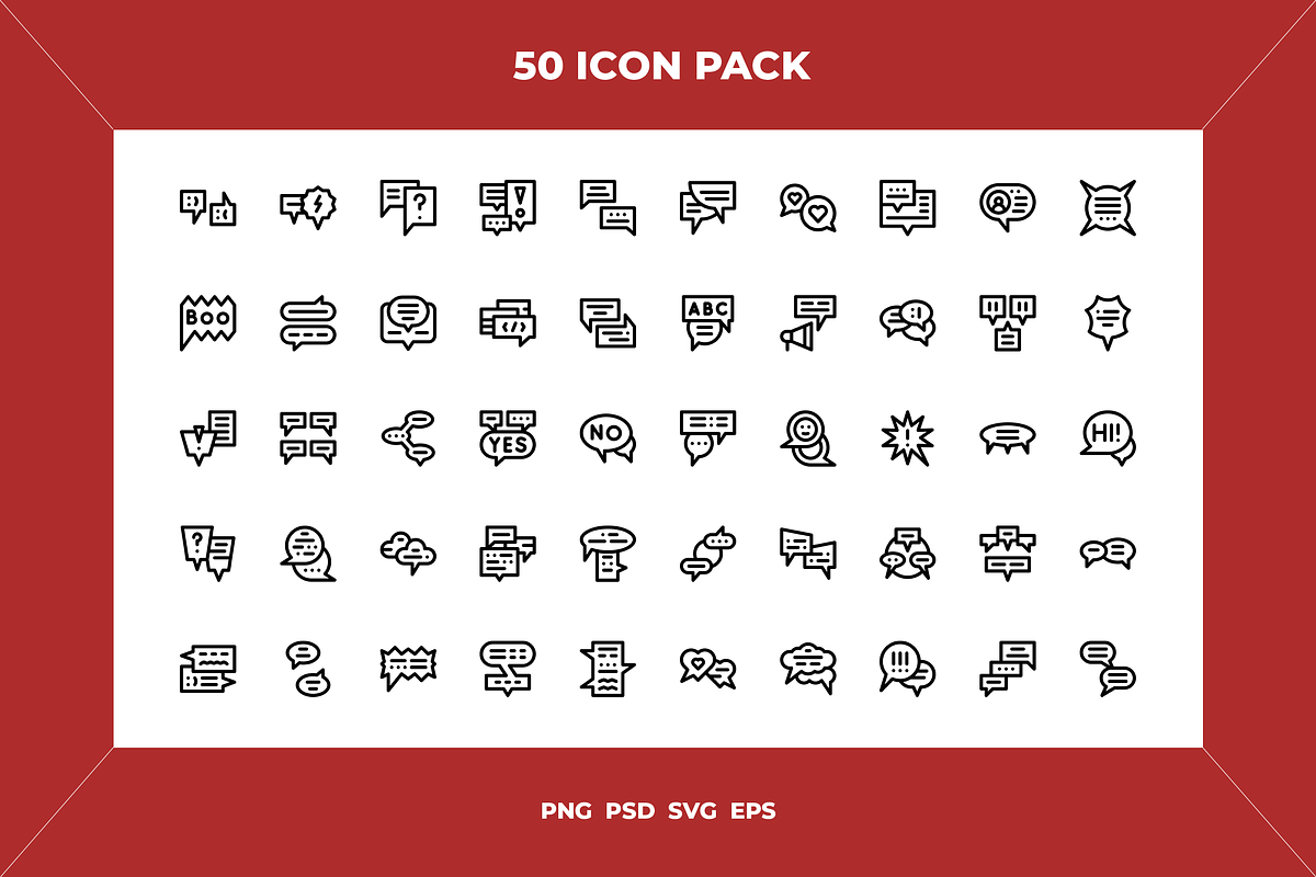 Speech bubbles icons, an Outline Icon by Wencory (Photo 1 of 2)