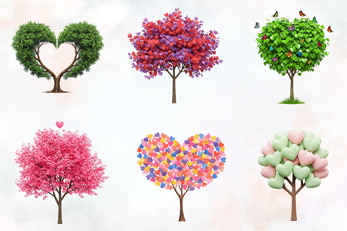 Spring Hearts Tree Clipart, an Illustration by RobertsArt (Photo 7 of 7)