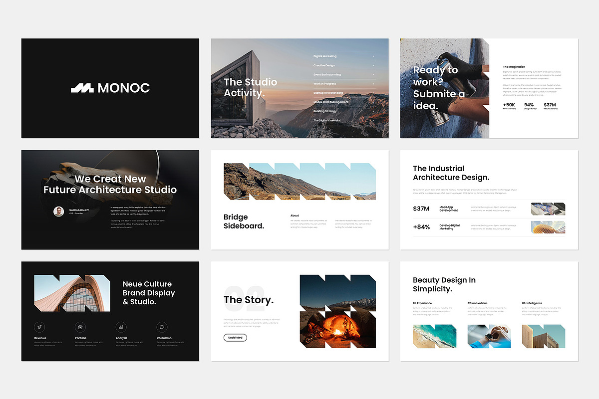 Monoc Presentation Template Design, a Presentation Template by Rocketstill (Photo 2 of 5)