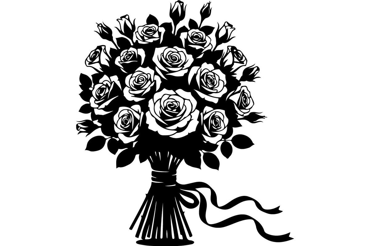 Wedding Flower Bouquet Silhouette, an Object Graphic by Creativeshirt (Photo 20 of 20)