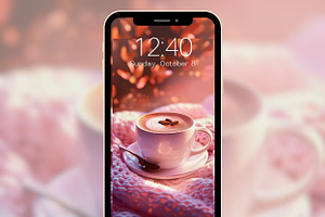 Cozy Coffee Latte Phone Wallpapers