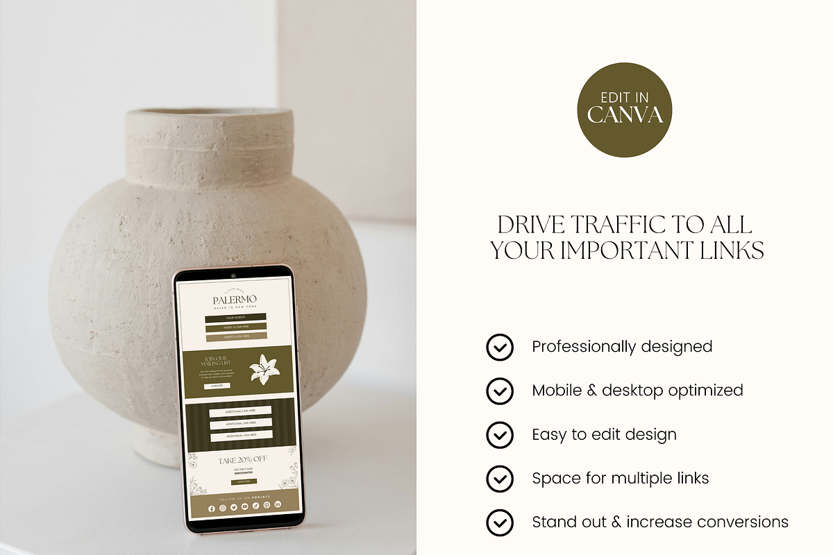 Canva Link in Bio Template, a Landing Page Template by Branding Babe Co. (Photo 2 of 5)
