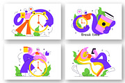 6 Break Time Vector Illustration, a Person Illustration by denayunebgt (Thumbnail 2 of 3)