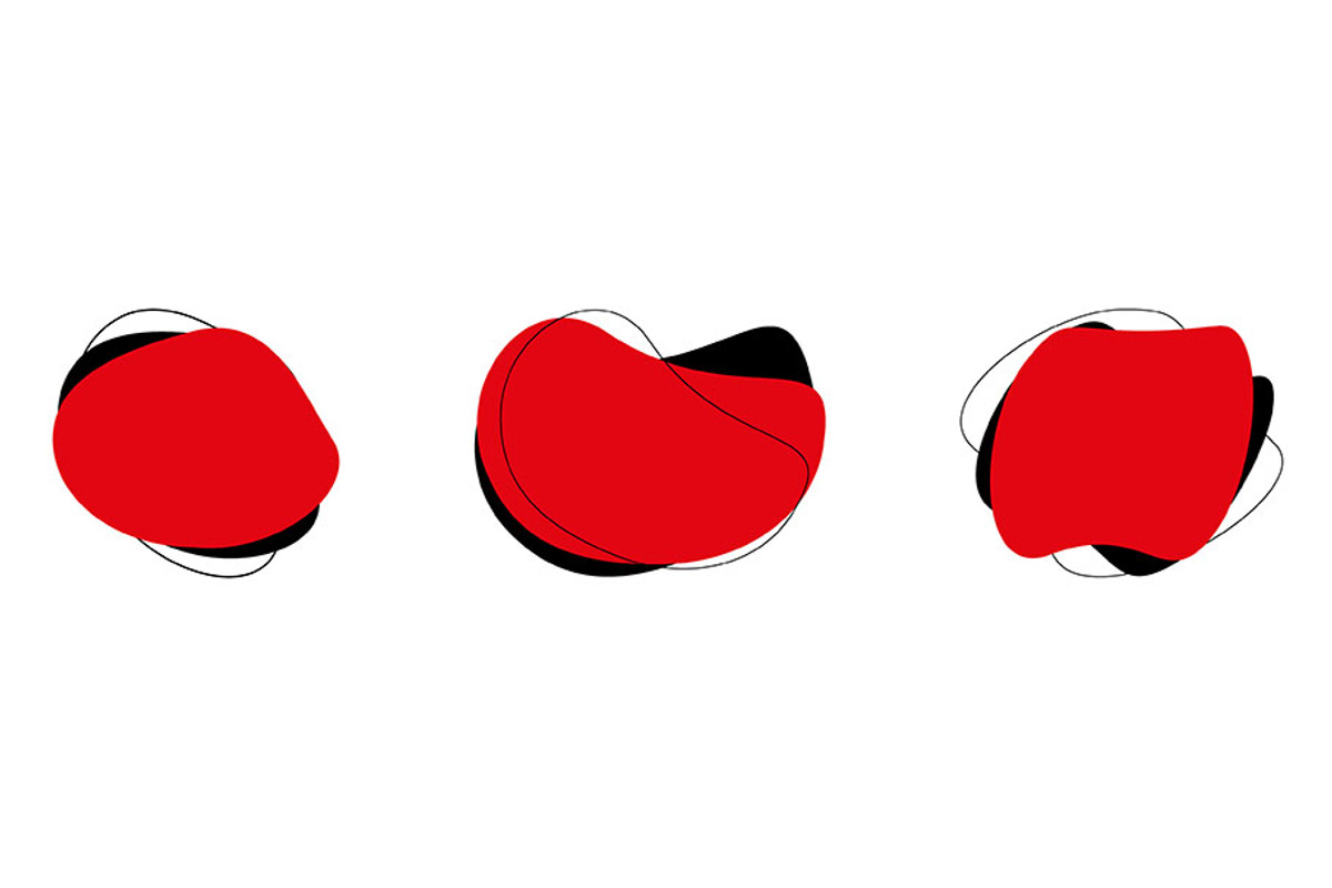 Black And Red Colored Abstract Blobs, a Social Media Template by David Khelashvili
