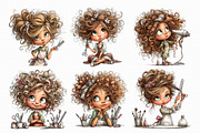 Hairdresser Girl Clipart, an Illustration by Libby Wishes (Thumbnail 3 of 8)