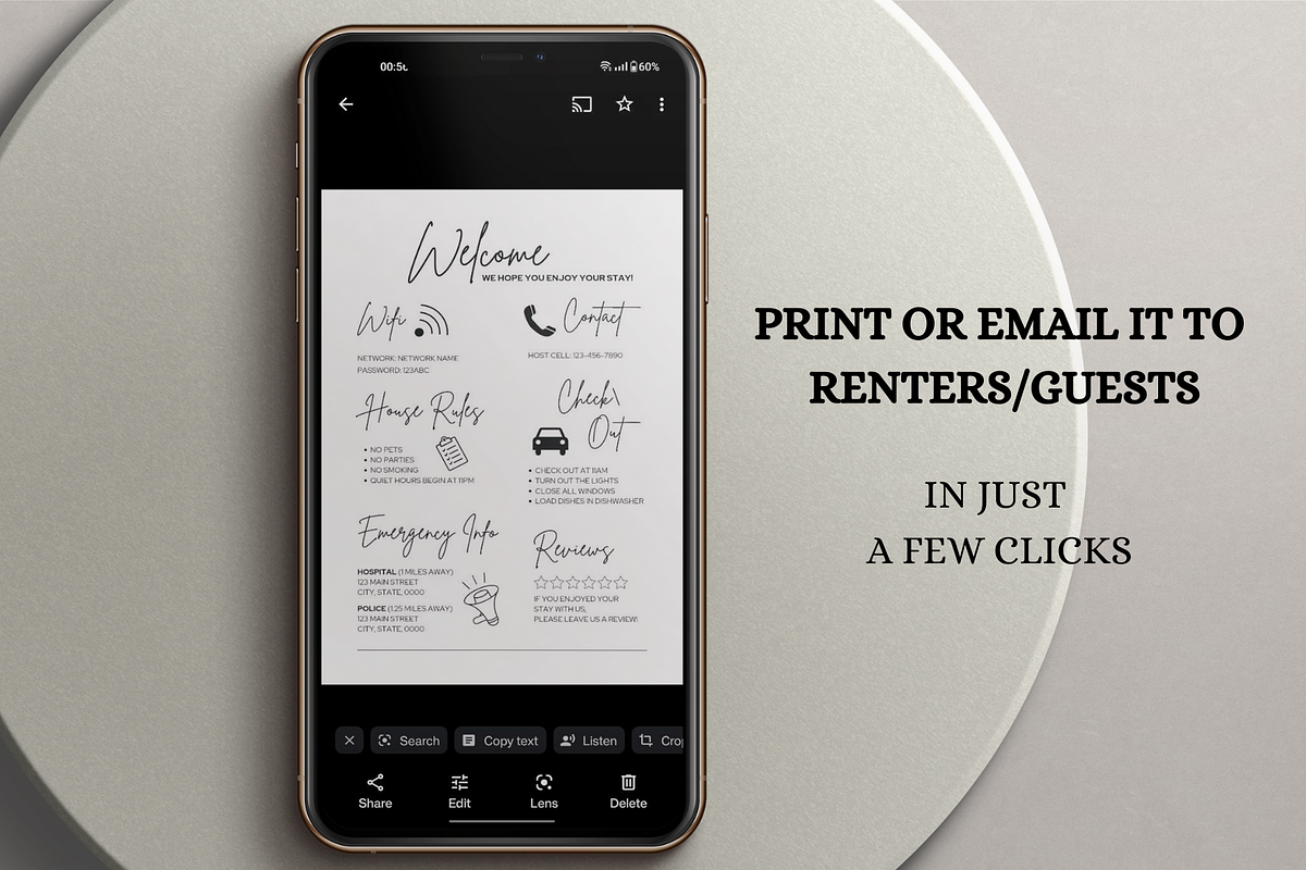 Airbnb Welcome Book Template, a Design Template by LWPRESETS (Photo 7 of 9)