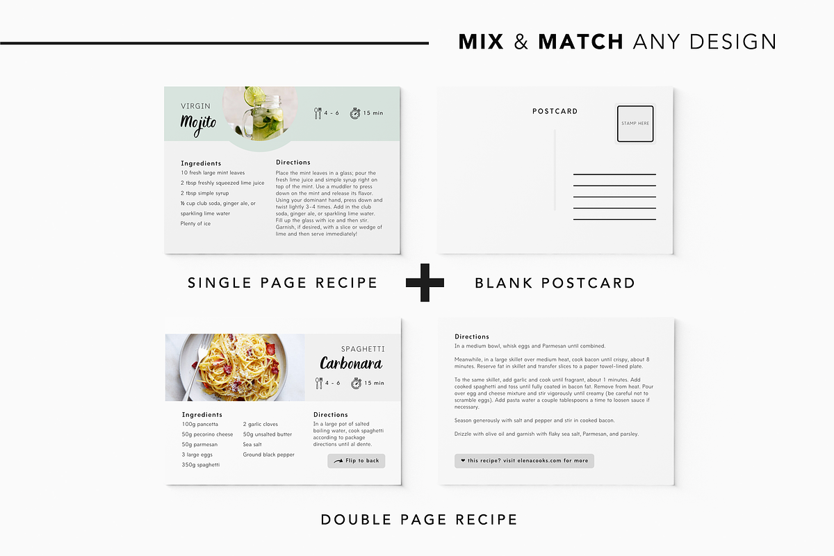 30 Mini Recipe Cards Canva Template, a Card Template by White Dreamers (Photo 7 of 9)