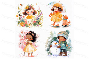 Season Weathers Kids Outdoor Clipart