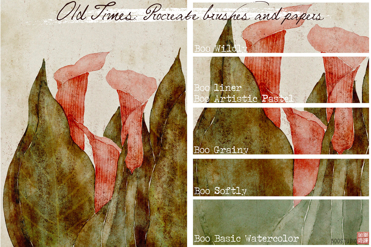 Old Times- Procreate Vintage Brushes, a Brush Add-On by BooStudio (Photo 7 of 10)