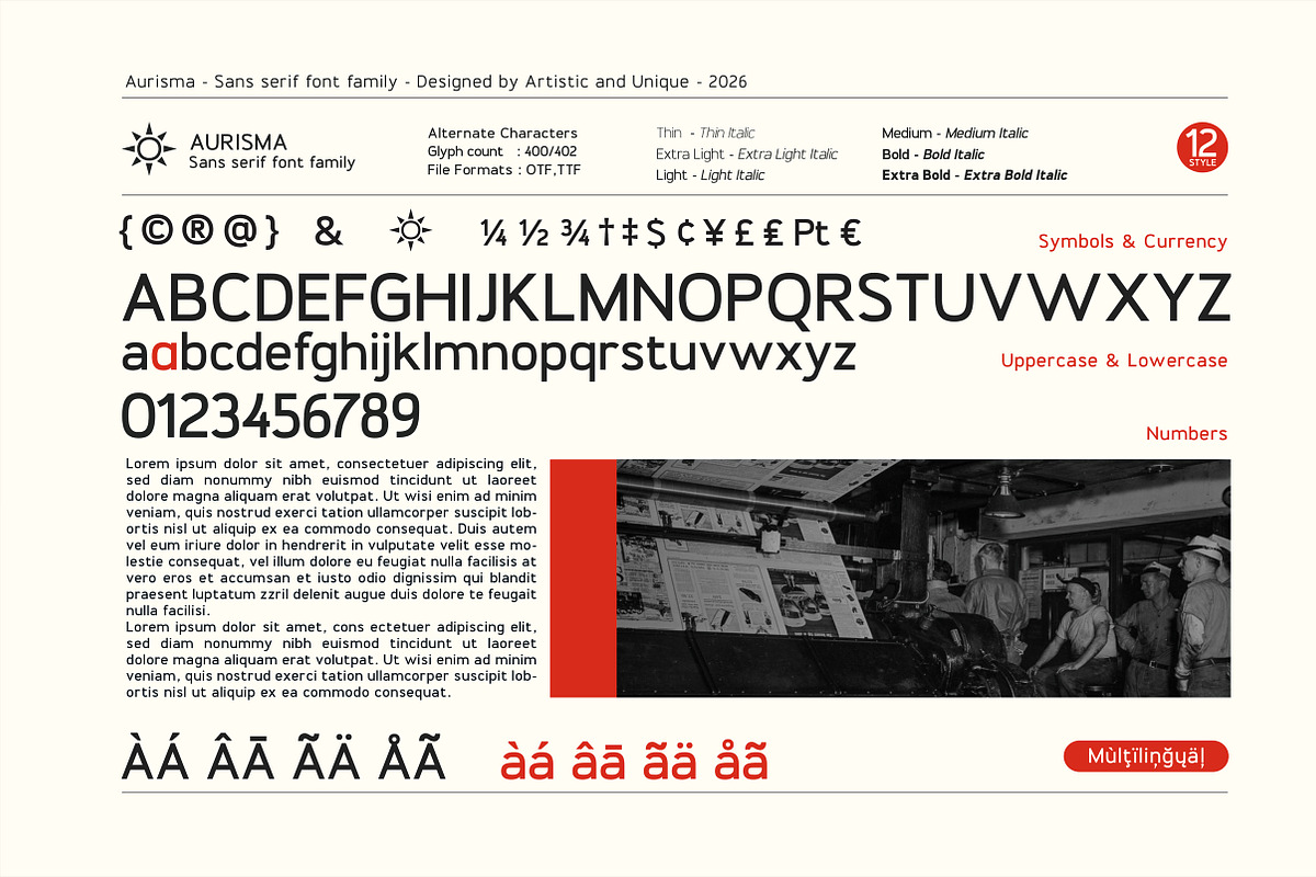 Aurisma - Sans serif font family, a Sans Serif Font by Artistic & Unique (Photo 4 of 15)