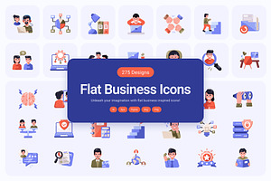 275 Flat Business Icons, an Emoji Icon by Creative Stall