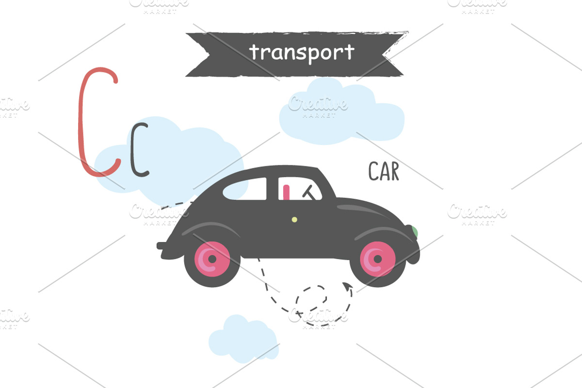 Vector A-Z transport alphabet, an Education Illustration by narinadraban (Photo 16 of 22)