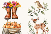 Watercolor Autumn Clipart, an Object Illustration by SparkyDesignsUS (Thumbnail 4 of 10)