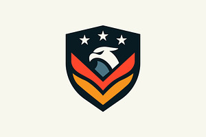 Eagle Hawk Falcon With Stars logo
