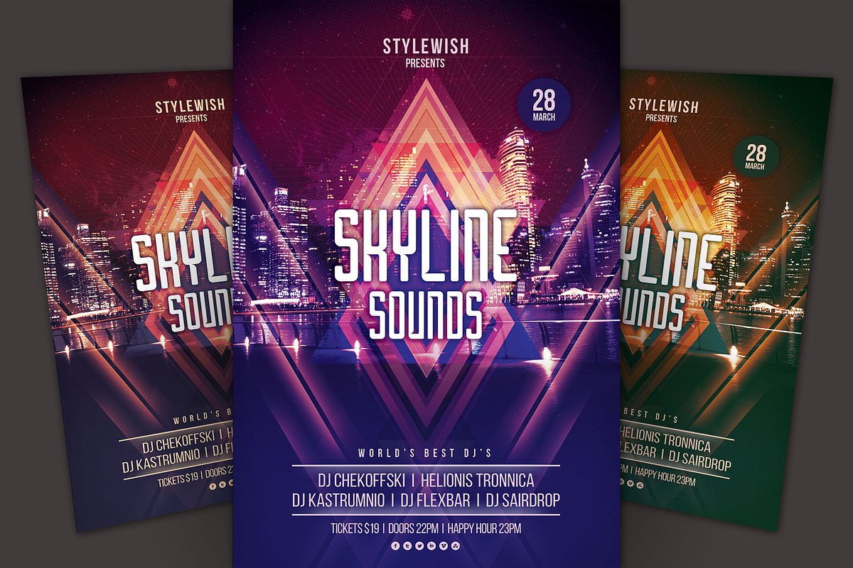 Skyline Sounds Flyer, a Flyer Template by styleWish