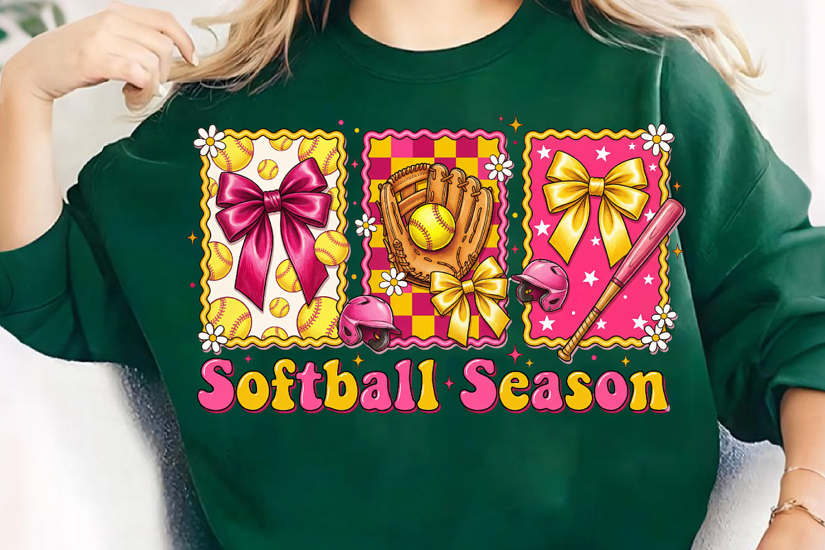 Softball Bow Png, Game Day Softball, an Illustration by CreationArt (Photo 4 of 9)