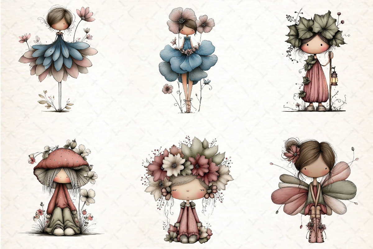 Whimsical Fairy Clipart Bundle, an Illustration by DreamCafeArt (Photo 2 of 8)