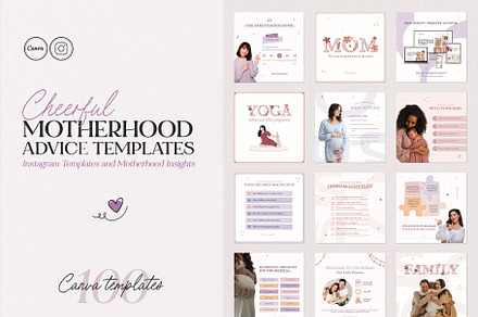 Motherhood Advice Instagram Posts, a Social Media Template by Emmartstudio