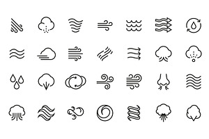 Wind icons. Thin tornado stream line, a Graphic by Frogella