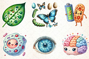 Watercolor Biology Clipart, an Illustration by DreamCafeArt (Thumbnail 3 of 7)