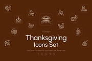 Thanksgiving Icons Collection, an Outline Icon by Prosymbols (Thumbnail 1 of 7)
