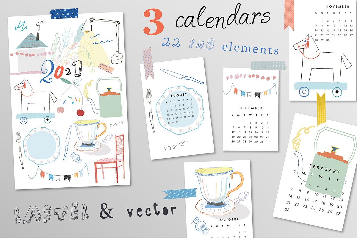 CALENDARS 2021, a Decorative Illustration by Lera Efremova (Photo 1 of 7)