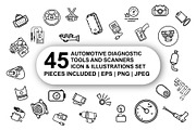 Automotive diagnostic tools Icon Set, an Outline Icon by Nurlan's shop (Thumbnail 1 of 6)