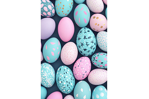 Colorful pastel easter eggs with, a Holiday Photo by Lermont51