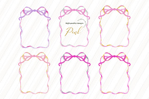 Pink Coquette Bow Frames Clipart, an Illustration by Sunflower Day Love