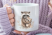Watercolor Raccoon & Kit Clipart, an Illustration by DreamCafeArt (Thumbnail 8 of 9)