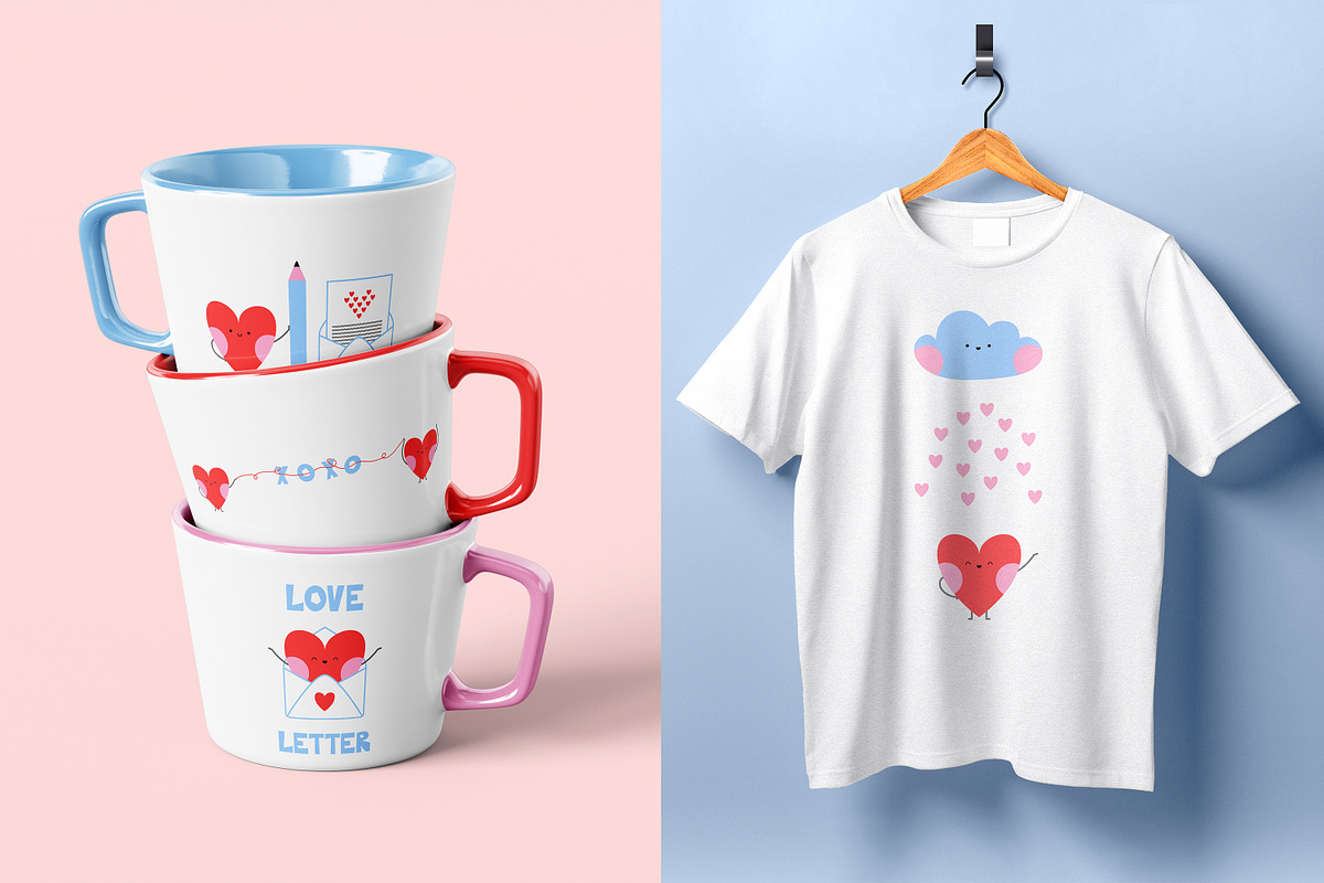 Heart characters clipart set, a Decorative Illustration by LiiaLonn Studio (Photo 3 of 4)