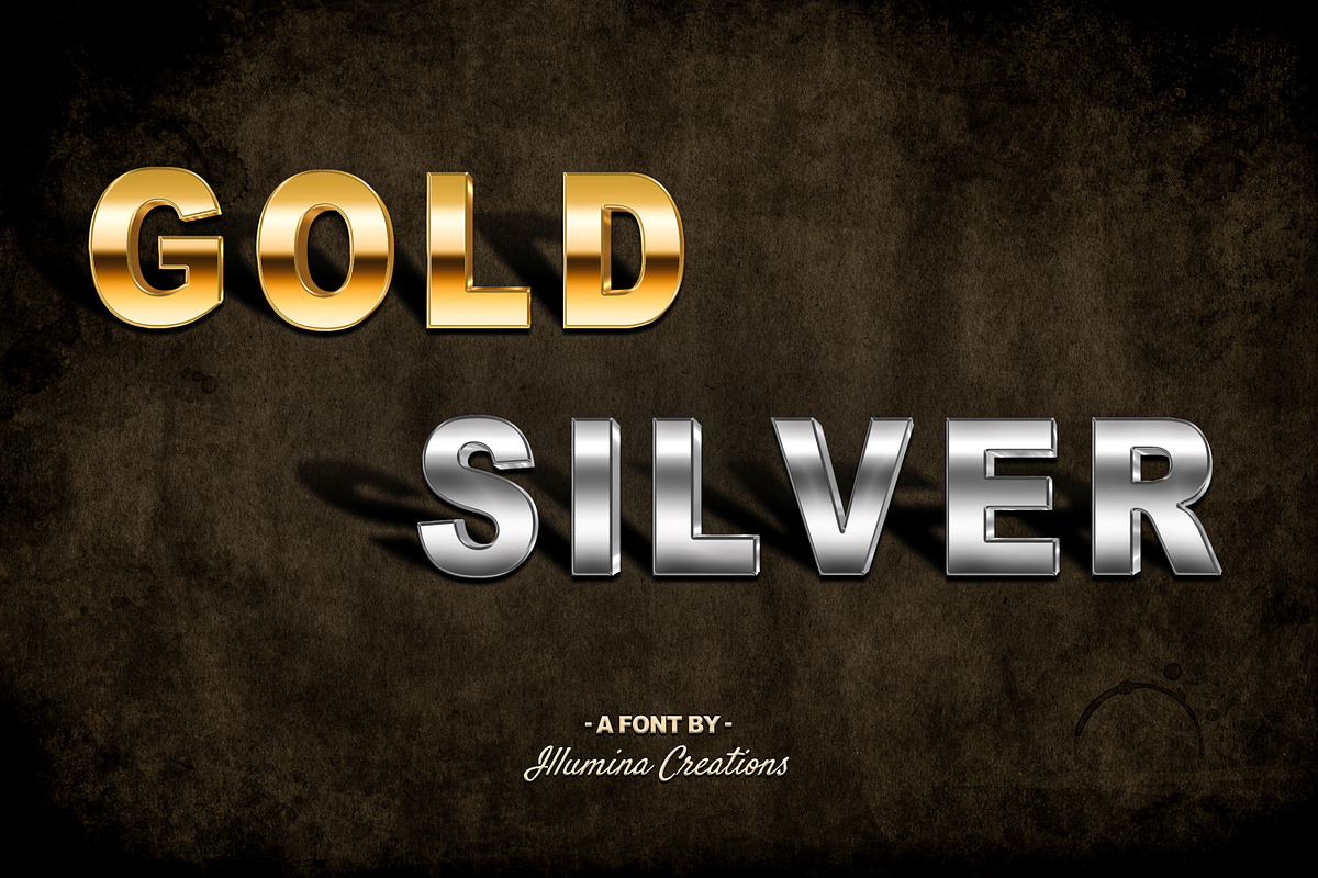 Gold and Silver Display Font Bundle, a Font by Illumina Creations (Photo 1 of 10)
