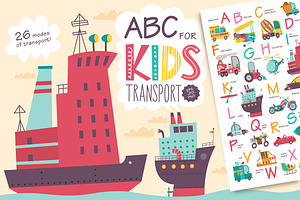 ABC for kids. Transport
