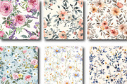 Watercolor Floral Seamless Patterns, a Pattern Graphic by DreamCafeArt (Thumbnail 2 of 7)