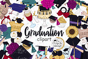 Graduation Clipart, an Education Illustration by GlamArtZhanna (Thumbnail 1 of 7)