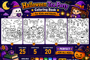 Halloween Tea Party Coloring Book, a Seasonal Illustration by Design Zone (Thumbnail 3 of 9)