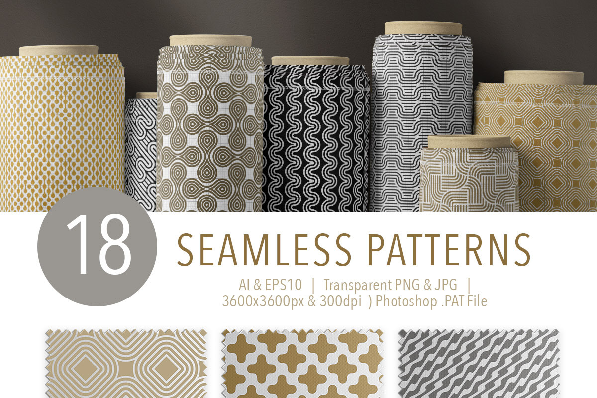 18 Monochrome Geometric Patterns, a Pattern Graphic by Jennadesigns (Photo 2 of 15)