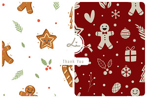 gingerbread and christmas pattern