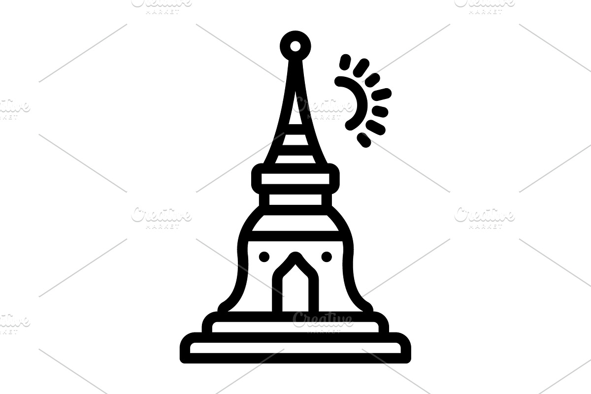 Thailand religious black icon, an Outline Icon by Creative priyanka