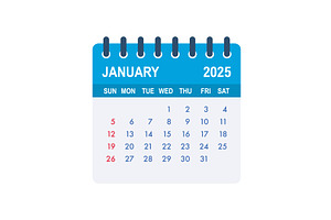 January 2025 tear off calendar page, an Object Illustration by DG-Market