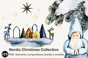 Nordic Christmas Clipart, a Seasonal Illustration by TanyaOak (Thumbnail 1 of 8)