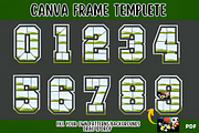 Sports Number Set Canva Frames Templ, a Design Template by Ink Gallery (Thumbnail 1 of 3)