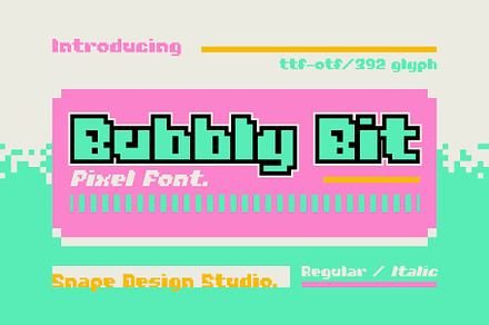 Bubbly Bit - Pixel Font, a Font by Snape Design Studio